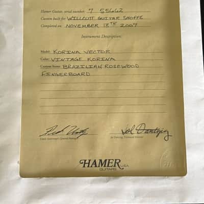 Hamer Vector GVKS "Brazilian Rosewood" Ltd. Run 2007 - Black Korina Flying V Reissue its Mint w/COA ! image 13