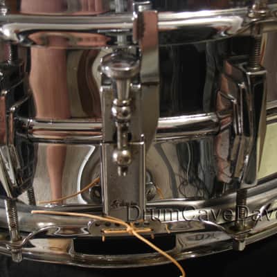 VINTAGE 1962-63 SUPER LUDWIG 400 5X14" COB (CHROME OVER BRASS) SNARE DRUM pre-LM400, COB HOOPS!!! image 8