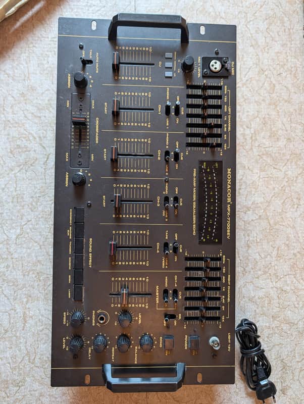 Monacor MPX-7700SEV Vintage Pre-Amp DJ Mixer / Equalizer / Echo – Boxed image 1