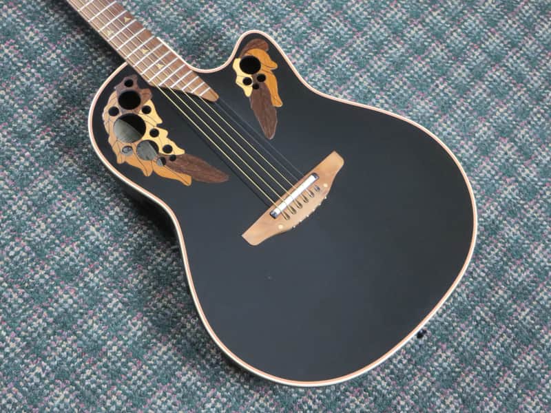 1996 Ovation USA 1868 Elite Acoustic/Electric Black! w/OHSC image 1