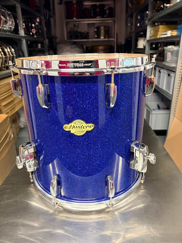 Pearl Masters maple legend MPL foortom 14x14” - #Navy Sparkle blue image 1