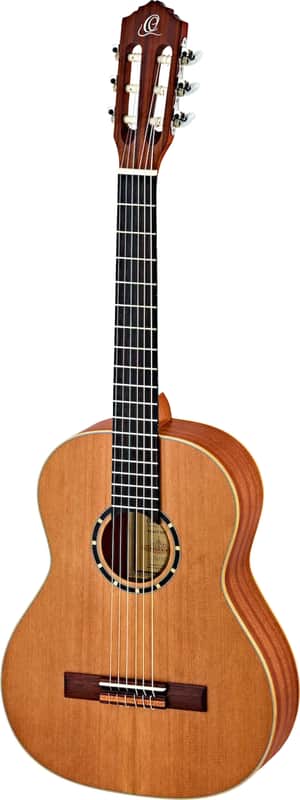 Ortega Guitars R122L-3/4 Family Series Left Handed 3/4 Body Size Nylon Classical 6-String Guitar w/ Free Bag, Cedar Top and Mahogany Body, Satin Finish image 1