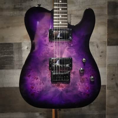 Schecter PT Standard Purple Burst Burl Electric Guitar (3956) image 3