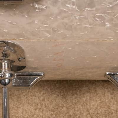 Vintage Rogers White Marine Pearl Drum Set 14x24 9x13 and 16x16 image 16