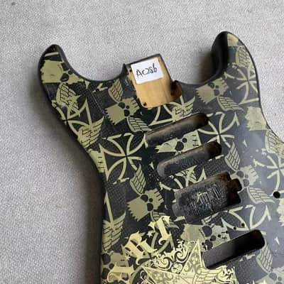 HSS Basswood Skull Head Top Guitar Body in Black image 2