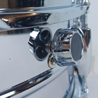 Ludwig Steel Rocker 8Lug Snare Drum 80s 5x14"Vintage Chrome Black/White #841227 image 6