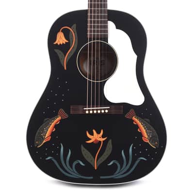 Iris Limited Edition DF Dreadnought Black Hand Painted by Sarah Ryan (Serial #712) image 1