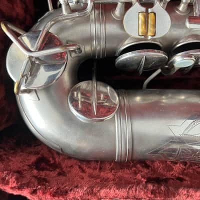C.G. Conn Chu Berry Transitional Alto Sax 1933 - Silver image 11