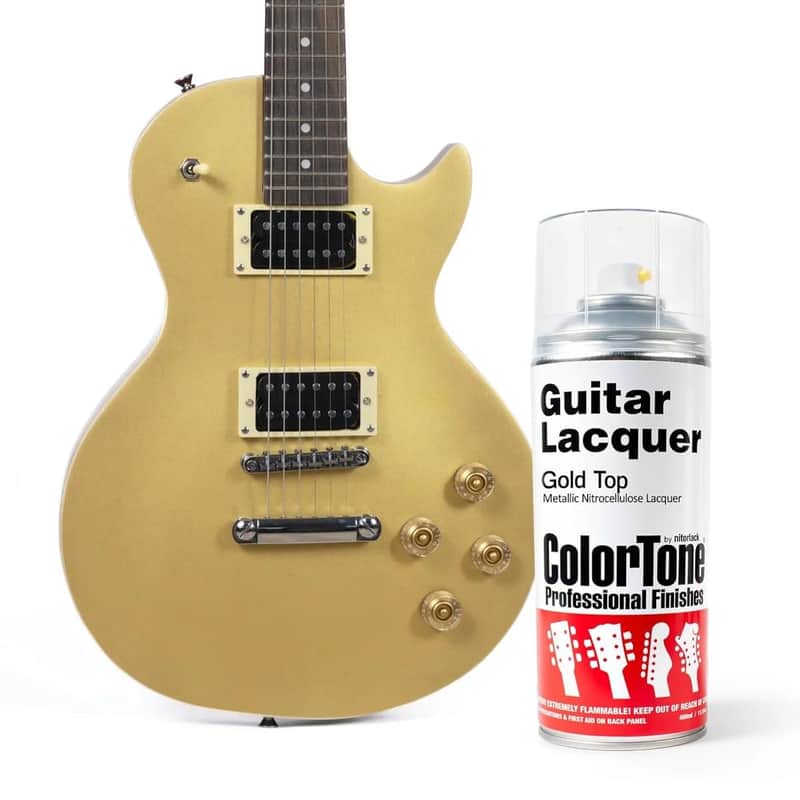 ColorTone Aerosol Guitar Lacquer Gold Top - Metallic Nitrocellulose Finish Spray image 1