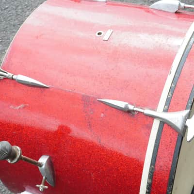 Sonor Vintage Teardrop Era 20" Bass Kick Drum, Western Germany 1960s - Red Sparkle image 8