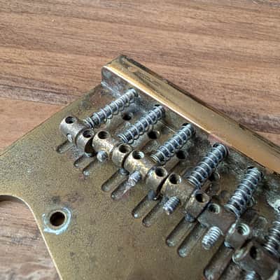 Schecter Telecaster Style Brass Guitar Bridge Complete W/Saddles Vintage 1970s image 3