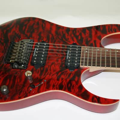 Ibanez Premium RG9 ( RG927 QM )7 String Transparent Red-Quilt Maple Top Ibanez Gig Bag RG7 image 13