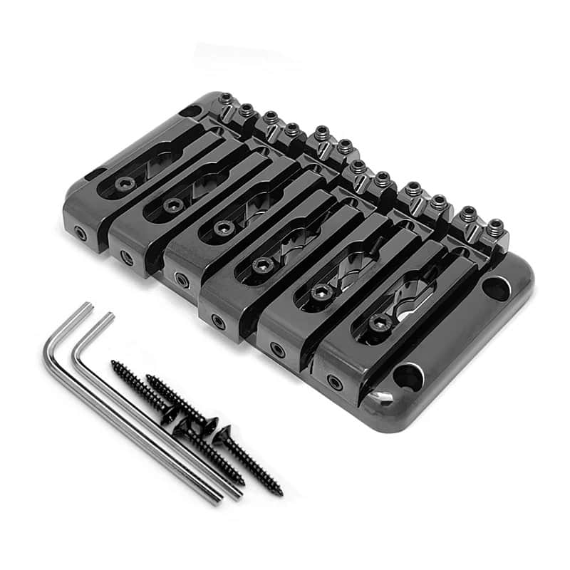 Black 6 String Bass Bridge, String Through imagen 1