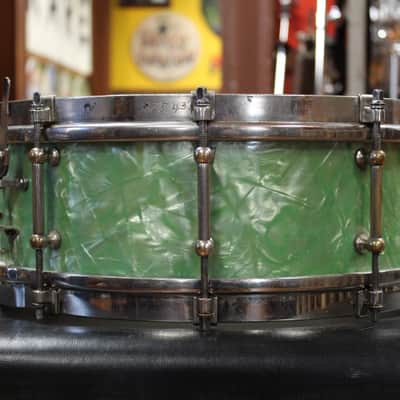 1926 Liberty 5x14 Snare Drum in Sea Green Pearl image 4