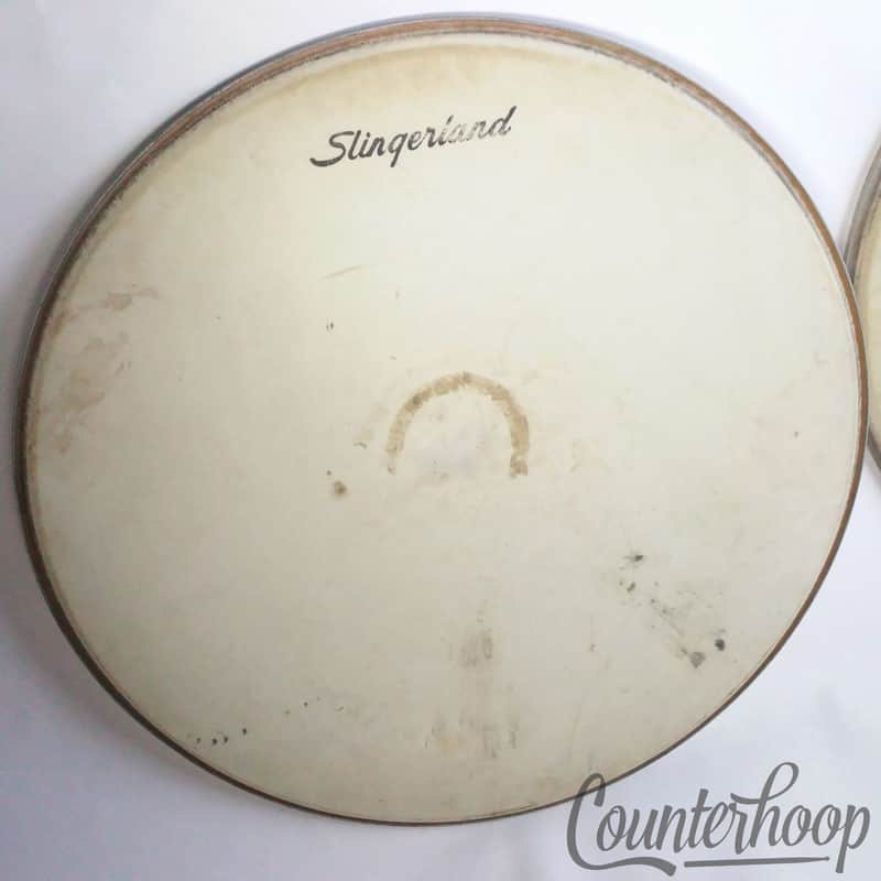 Slingerland 22" Bass Drum Head 60s-70s Niles White Coated Batter Ink Script Logo image 1