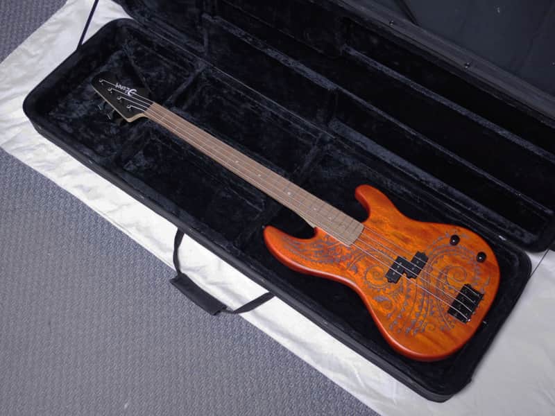 LUNA Tattoo 34" long scale 4-string BASS guitar w/ Case NEW TAT 34 - Laser Etch image 1