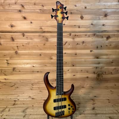 Ibanez BTB705LM 5-String Electric Bass - Natural Browned Burst Flat image 2