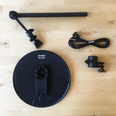 NEW Alesis Nitro Mesh/Nitro Max Cymbal Expansion Set: 10 Inch Single Zone Cymbal, 13" Cymbal Arm, Clamp, Cable Black image 1