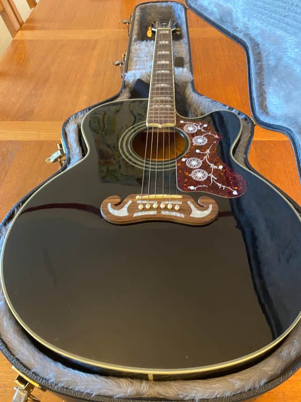 Jumbo Epiphone By Gibson EJ-200CE 1990s -2000s - Black image 1