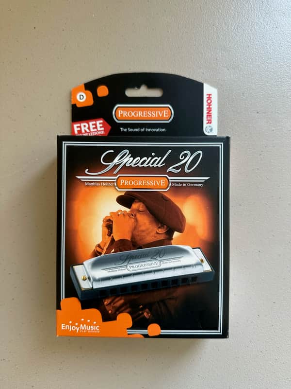 Hohner 560PBX-D Progressive Series 560 Special 20 Harmonica - Key of D 2010s - Silver image 1