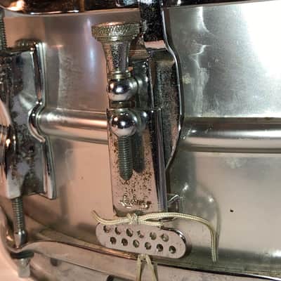 Ludwig No. 404 Acrolite 5x14" 8-Lug Aluminum Snare Drum with Keystone Badge 1960’s - Matte Aluminum Snare Drum image 2