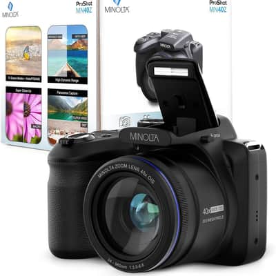 Mint Minolta MN40Z 20MP Digital Camera â€“ 40x Optical Zoom, 1080p FHD Video, 3.0" LCD, Wi-Fi, Face/Smile/Blink Detection â€“ Black image 2