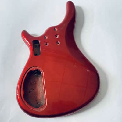 Red Metallic Finish 5 String Bass Basswood Body image 2