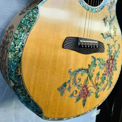 Blueberry Handmade Grand Concert Size Acoustic Guitar with Arm Rest image 9