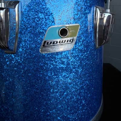 Vintage 1960's Ludwig Classic Maple 9x10 Concert Tom in Blue Sparkle image 2