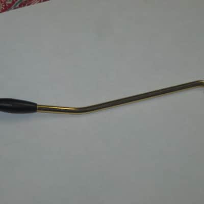 very lightly used Squier Gold Trem Bar with Black Tip, 6mm large threads (metric 6M, IMPORT) (for Squier Affinity and Classic Vibe Strat that use 6mm large thread trem bar - can be for other brand model guitars) 2000-2020 (NOT for USA or MIM Strats) RIGHT image 8