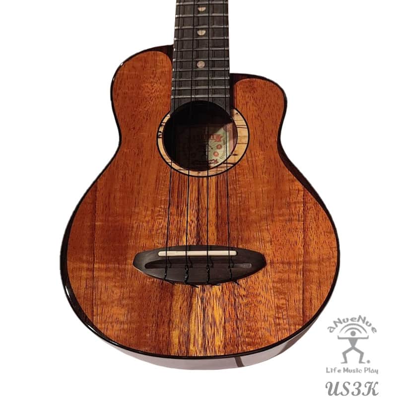 aNueNue Koa Bird US3K full Solid 4AAAA grade Hawaiian Koa Soprano ukulele image 1