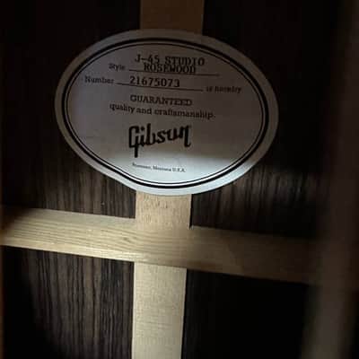Gibson J-45 Studio Rosewood 2025 - Present - Gloss Rosewood Burst, Upgraded with Hard Case image 12