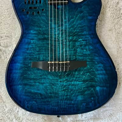 Godin Multiac Nylon Deluxe Acoustic Electric Oceanburst Guitar w/Gig Bag image 2