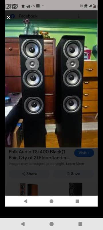 Polk Audio TSI300 Floorstanding Tower Speaker - Pair (Black) image 1