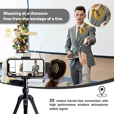Wireless Lavalier Microphone Charging Case Mic Portable Audio Video Recording for iPhone Android Camera Notebook Live Gaming Mic image 5