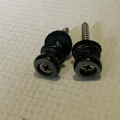 2000's Era Used Schaller Electric Guitar Black Strap Lock Buttons Set
