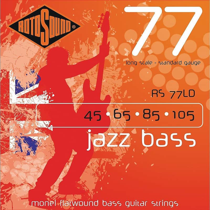 Rotosound RS77LD Jazz Bass 77 Monel Flatwound Electric Bass Strings - Standard (45 - 105) image 2
