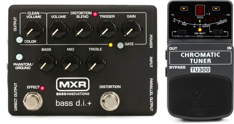 MXR M80 Bass D.I.+ Bass Distortion Pedal  Bundle with Behringer TU300 Chromatic Tuner Pedal image 1