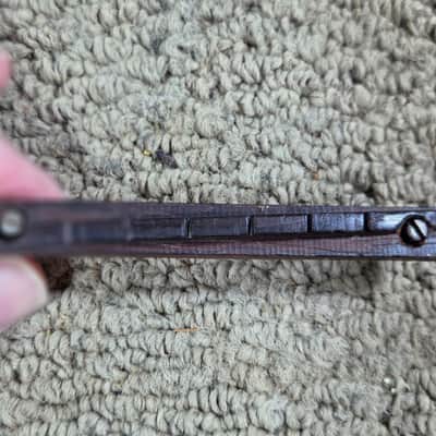 Vintage RARE Original 1957 Kay K-161 or Silvertone1382L Jimmy Reed Wood Guitar Bridge with Adjustment Screws Luthier Parts image 6