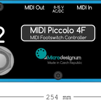 Microdesignum MIDI Piccolo 4F miniature foot controller image 3