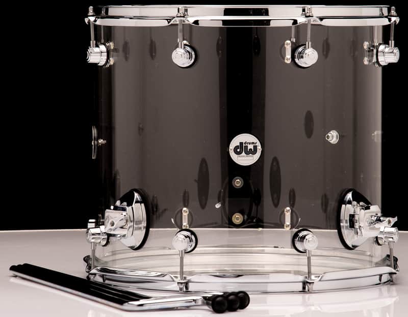 DW Acrylic Design Series Drum 16" x 18" Floor Tom - Clear image 1