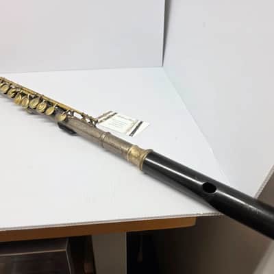 Rare Antique C.G. Conn C Flute Ebonite Headjoint Satin Silver Unibody w/ Gold Plating 440hz image 2