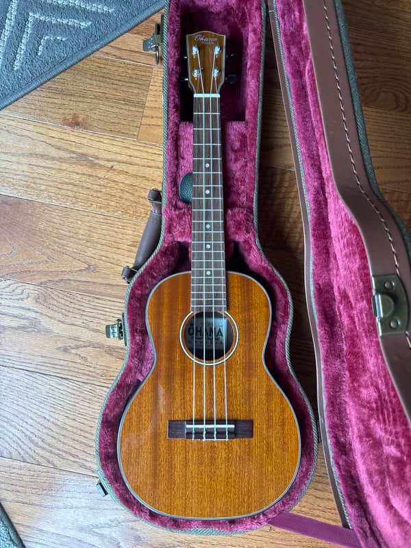 Ohana TK-35G Solid Mahogany Tenor Ukulele Gloss Natural w/ Hard Shell Case image 1