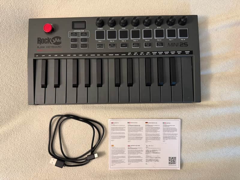 rockjam RJMK25 Midi Keyboard 2024 - Gray image 1