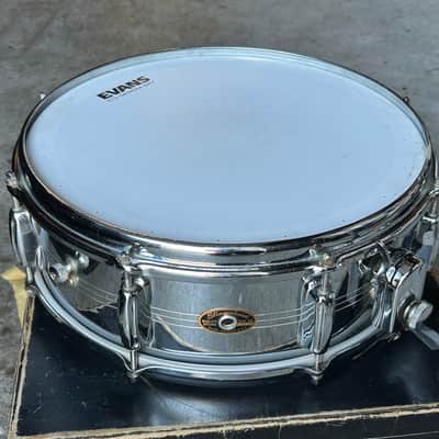 Slingerland No. 130 Gene Krupa Sound King 5x14" 8-Lug Chrome Over Brass Snare Drum with Vintage Case 1960s image 11