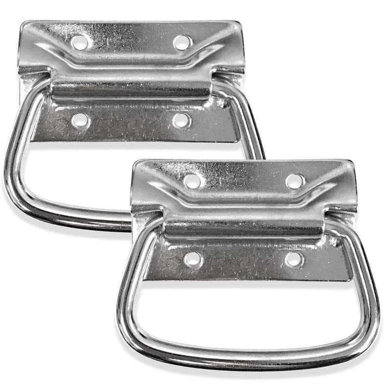 2 Pack Chrome Surface Mount PA DJ Chest Case Handles Pulls image 1