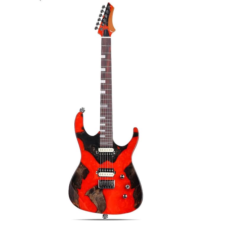 Electric Guitar Hurricane Mahogany Body, Roasted Maple Neck, Rosewood Fretboard, Locking Tuners, Rounded Frets, Case(Red Deluxe)