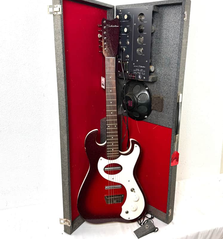 Silvertone 1457 Amp in Case w/ Footswitch 1960's - Sparkle Burst image 1
