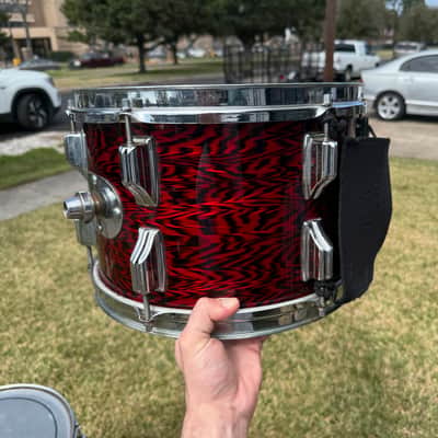 1960s Rogers Holiday Cleveland 12-12-16-20 Red Onyx Drum Set image 16