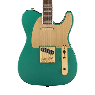 Squier 40th Anniversary Gold Edition Telecaster Electric Guitar, Sherwood Green Metallic image 3